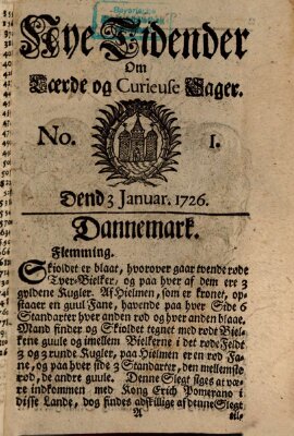 Nye tidender om laerde og curieuse sager Donnerstag 3. Januar 1726