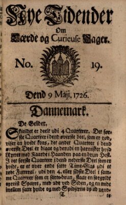 Nye tidender om laerde og curieuse sager Donnerstag 9. Mai 1726