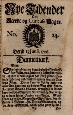 Nye tidender om laerde og curieuse sager Donnerstag 13. Juni 1726