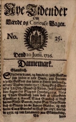 Nye tidender om laerde og curieuse sager Donnerstag 20. Juni 1726