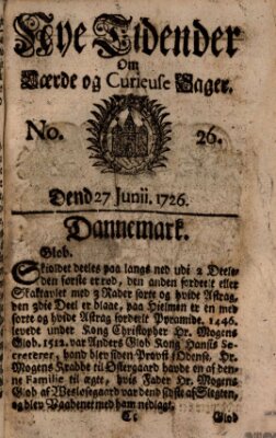 Nye tidender om laerde og curieuse sager Donnerstag 27. Juni 1726