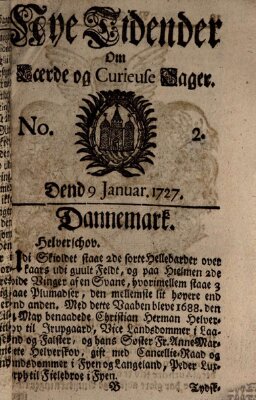 Nye tidender om laerde og curieuse sager Donnerstag 9. Januar 1727