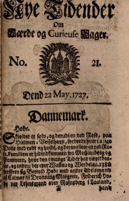 Nye tidender om laerde og curieuse sager Donnerstag 22. Mai 1727