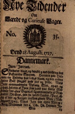 Nye tidender om laerde og curieuse sager Donnerstag 28. August 1727