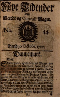 Nye tidender om laerde og curieuse sager Donnerstag 30. Oktober 1727