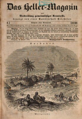 Das Heller-Magazin Samstag 4. Januar 1840