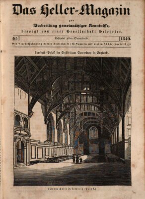 Das Heller-Magazin Samstag 18. April 1840