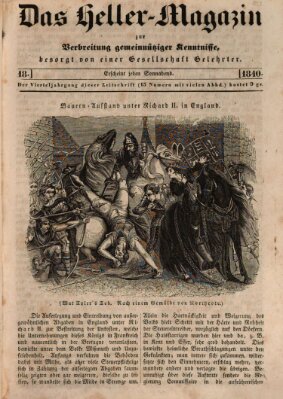 Das Heller-Magazin Samstag 2. Mai 1840