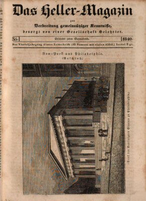 Das Heller-Magazin Samstag 29. August 1840