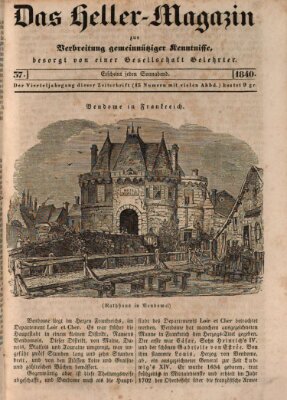 Das Heller-Magazin Samstag 12. September 1840