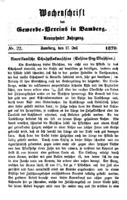 Wochenschrift des Gewerbe-Vereins Bamberg Sonntag 17. Juli 1870