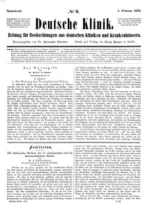 Deutsche Klinik Samstag 5. Februar 1870