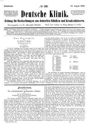 Deutsche Klinik Samstag 13. August 1870