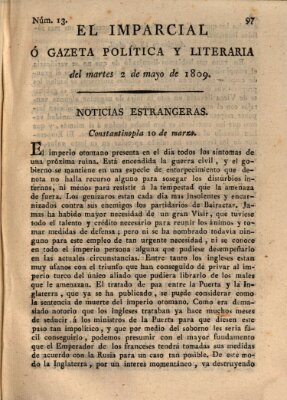 El Imparcial ó gazeta política y literaria Dienstag 2. Mai 1809