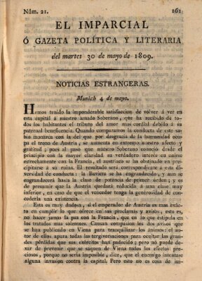 El Imparcial ó gazeta política y literaria Dienstag 30. Mai 1809