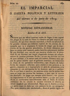 El Imparcial ó gazeta política y literaria Freitag 2. Juni 1809