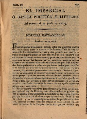 El Imparcial ó gazeta política y literaria Dienstag 6. Juni 1809