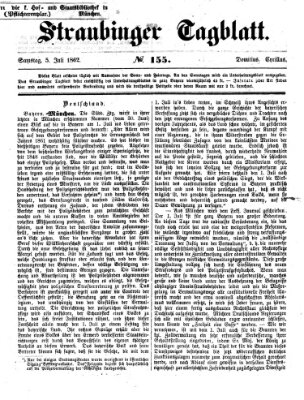 Straubinger Tagblatt Samstag 5. Juli 1862