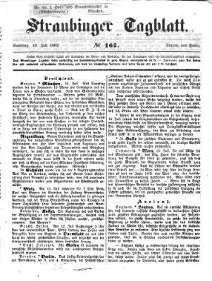 Straubinger Tagblatt Samstag 19. Juli 1862