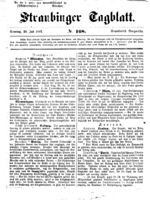 Straubinger Tagblatt Sonntag 20. Juli 1862