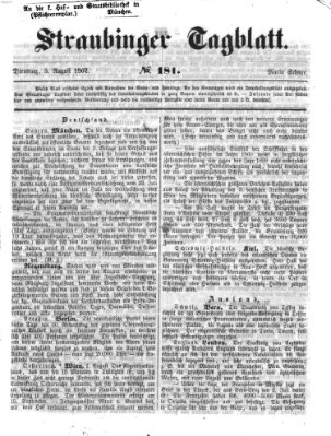 Straubinger Tagblatt Dienstag 5. August 1862