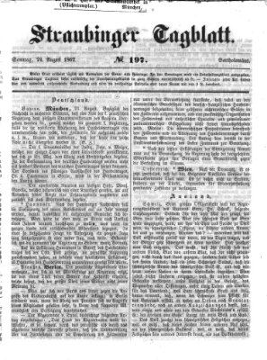 Straubinger Tagblatt Sonntag 24. August 1862