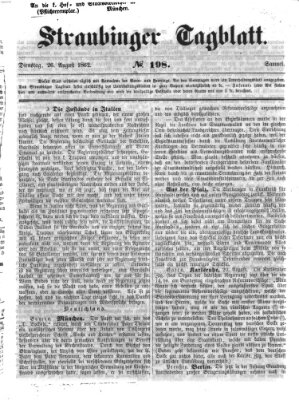 Straubinger Tagblatt Dienstag 26. August 1862