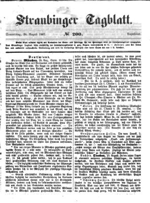 Straubinger Tagblatt Donnerstag 28. August 1862