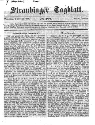 Straubinger Tagblatt Donnerstag 4. September 1862