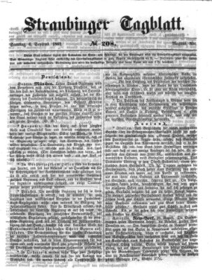 Straubinger Tagblatt Samstag 6. September 1862