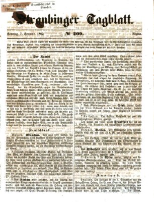 Straubinger Tagblatt Sonntag 7. September 1862