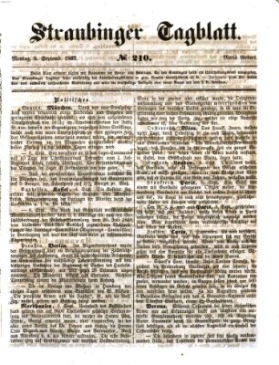 Straubinger Tagblatt Montag 8. September 1862