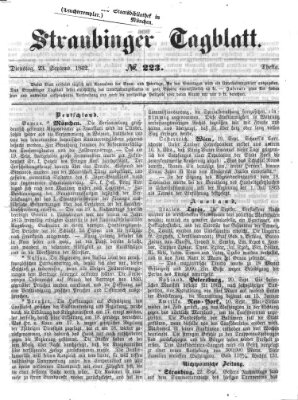 Straubinger Tagblatt Dienstag 23. September 1862