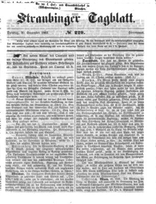 Straubinger Tagblatt Dienstag 30. September 1862