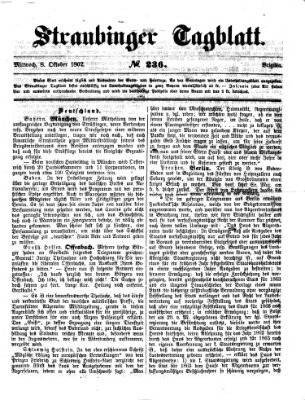 Straubinger Tagblatt Mittwoch 8. Oktober 1862