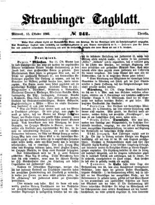 Straubinger Tagblatt Mittwoch 15. Oktober 1862