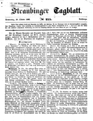 Straubinger Tagblatt Donnerstag 30. Oktober 1862