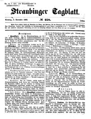 Straubinger Tagblatt Sonntag 2. November 1862