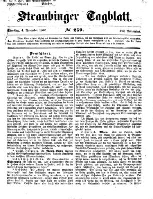 Straubinger Tagblatt Dienstag 4. November 1862