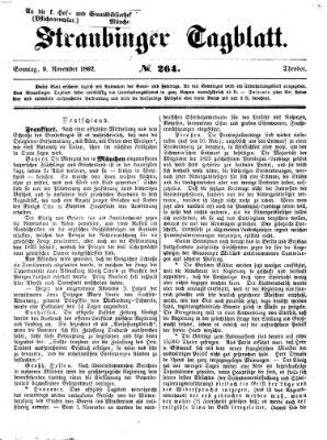 Straubinger Tagblatt Sonntag 9. November 1862