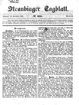 Straubinger Tagblatt Mittwoch 12. November 1862