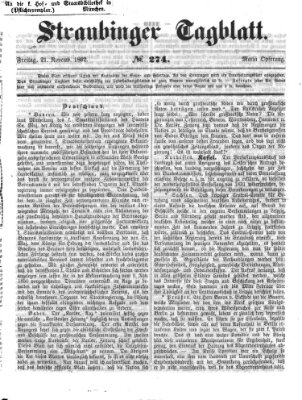 Straubinger Tagblatt Freitag 21. November 1862