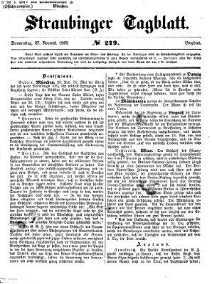 Straubinger Tagblatt Donnerstag 27. November 1862