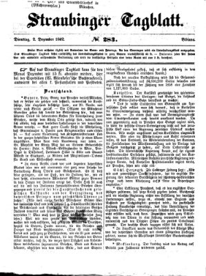 Straubinger Tagblatt Dienstag 2. Dezember 1862