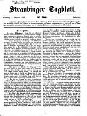 Straubinger Tagblatt Sonntag 7. Dezember 1862