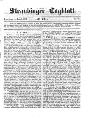 Straubinger Tagblatt Donnerstag 11. Dezember 1862