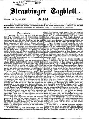 Straubinger Tagblatt Sonntag 14. Dezember 1862