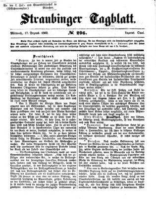 Straubinger Tagblatt Mittwoch 17. Dezember 1862