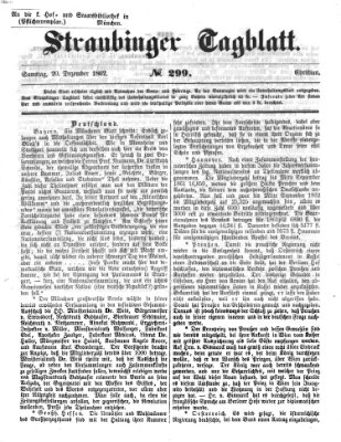 Straubinger Tagblatt Samstag 20. Dezember 1862