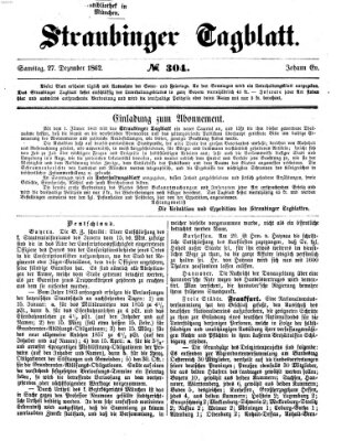 Straubinger Tagblatt Samstag 27. Dezember 1862